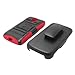 KYOCERA C6730 HYDRO ICON Hybrid Heavy Duty Hybrid Phone Case & Belt Clip Holster (Boost Mobile) (Red)