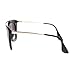 Womens Squared Double Metal Bridge Thick Plastic Cat Eye Sunglasses Black