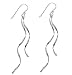 Silverly Women's .925 Sterling Silver Long Twist Spiral Dangle Earrings