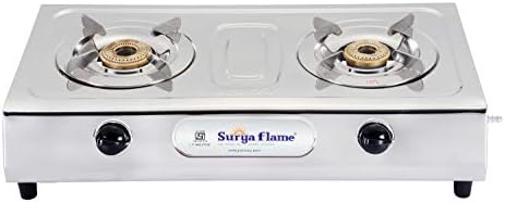 Buy Surya Flame 2b Majestic Stainless Steel Brass Burner Gas Stove 2 Burner Online At Low Prices In India Amazon In