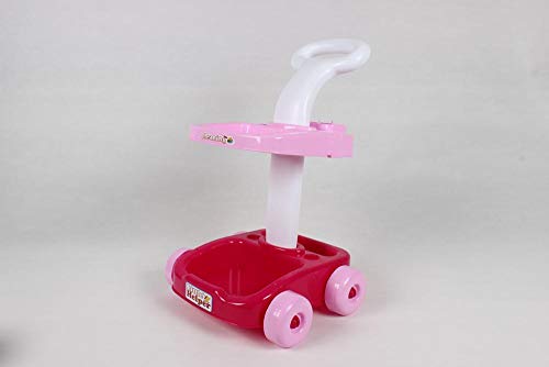 MeeYum Pretend Play Kids Little Helper Cleaning Trolley Cart with Vacuum, Broom, and Supplies; Includes Scrub Brush, Shovel and Accessories - Thumbnail 2