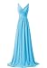 WeiYin Women's Chiffon V-neck Sleeveless Bridemaid Dresses
