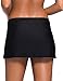 Women Pure Color Waistband Swim Skort Bikini Bottom,X-Large,Black,X-Large,Black