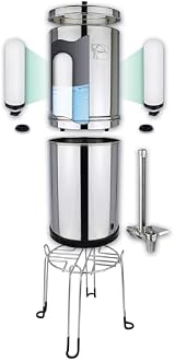 Newton 8.5L Gravity Water Filter System Heavy Metal Removal 2 Filters Stand Tap view 8