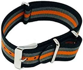 NATO24.6-3 NATO Watch Strap 24mm Stainless Steel Buckle 283mm Extra Long XL/FBA