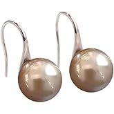12mm Ocean Shell Pearl Dangle Multicolor Simple Clip On Drop Pearl Earrings for Women Fashion Jewelry