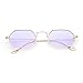 ZOGEEN Men Women Sunglasses Small Metal Frame Asymmetry Temple Z674 (Gold&Purple)