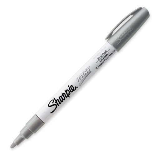 Sharpie Br&s Paint Marker, Oil Base, Permanent, Fine Point, Silver (35545)