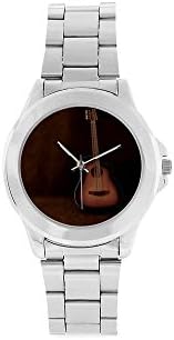 Novelty Gift Colorful Guitar On Fire Unisex Stainless Steel Watch - Christmas Day Gift