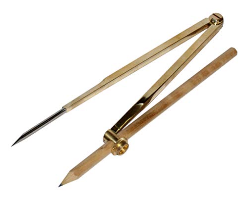 Compass Divider with Pencil Holder Full Brass with Stainless Steel Point Executive Promotional (8inch) - Thumbnail 4