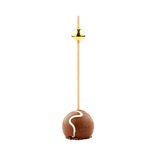 Restaurantware Gold Sphere Pick, Acrylic Gold Ball Skewers, Food Picks, Sticks - 4" - Perfect for Serving Appetizers and Cocktail Garnishes - Natural Color - 1000ct - Restaurantware - Thumbnail 4