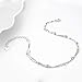 LUHE Anklets Sterling Silver Layered Anklets Ankle Bracelets for Women Teen Girls Layered Chain Ball and Bead Double Anklets Beach Anklets Jewelry for Women Teens Girls