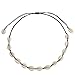 HOZEN Natural Shell Choker Necklace Handmade Adjustable Seashell Beads Beach Cord Necklace Bohemian Boho Hawaiian Jewelry for Women Girls (Black Rope)