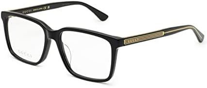 Gucci GG0135O 002 Rectangle Eyeglasses 52mm - Ruthenium / Black Gucci GG0135O Gunmetal/Black Prescription Eyeglasses main image 4