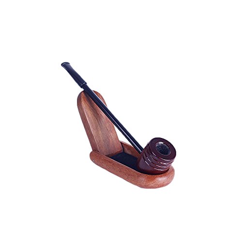 Home-organizer Tech Wooden Smoking Pipe Tobacco Pipe with Pipe Accessories True Man's Essential Fashion Decoration Choice (Ring Engraving)