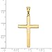 14K Yellow Gold High Polish Finish Plain Cross Pendant