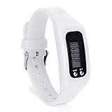 Teresamoon watch , Digital LCD Display Pedometer Step Counter Auto Sleep Watch (White)