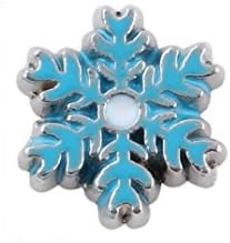 Cherityne Blue Snowflake Floating Charm for Locket Pendant