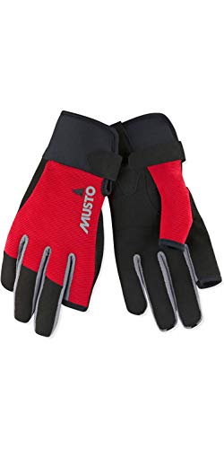 Musto Essential Sailing Yachting and Dinghy Long Finger & Short Finger Sailing Yachting and Dinghy Gloves Red - Easy Stretch