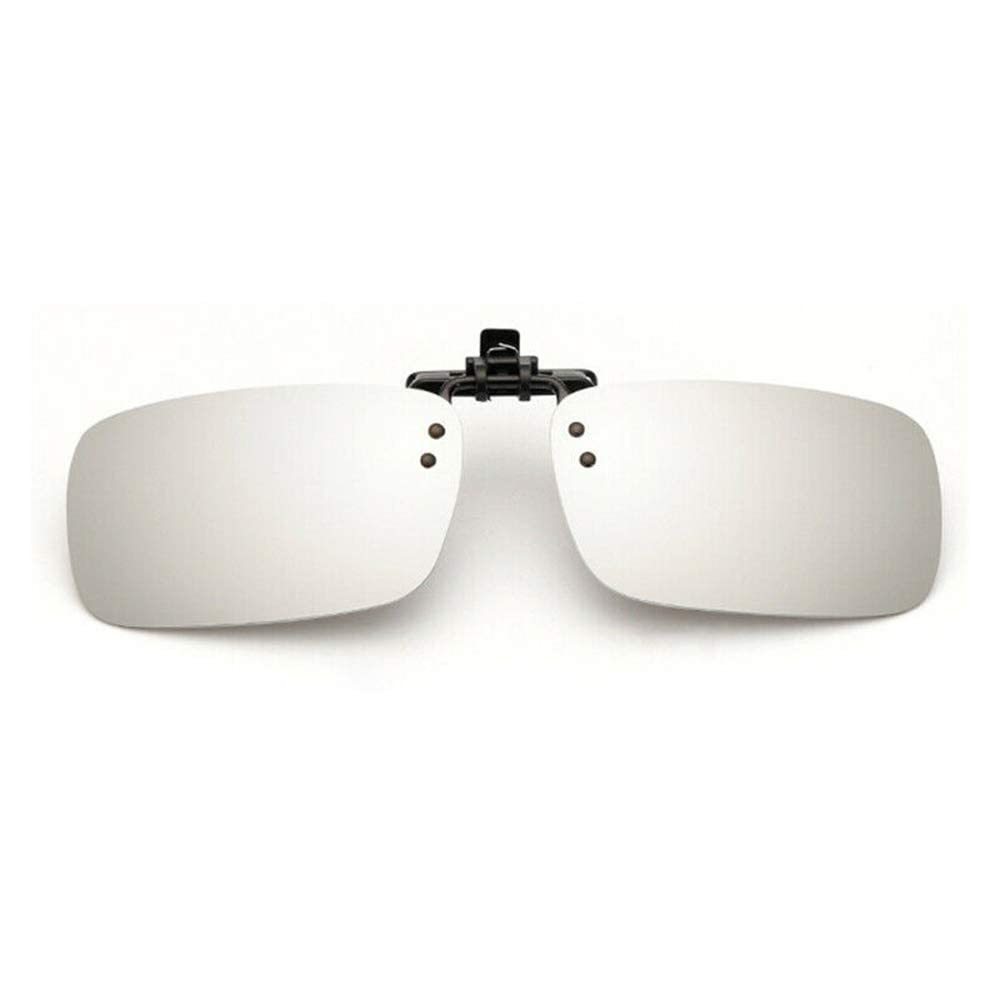 MACHSWON Polarized Clip On Flip-up Driving Glasses Night Vision Len UV400 Sunglasses for Men Women Driving Hiking Fishing Outdoor Sport White Mercury