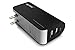 SHARKK 5000mAh Dual USB Battery Power Bank with Built in 3.4A Wall Plug Adapter and Shake Motion Activated for Smartphones and Tablets - Black