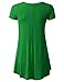 URBANCLEO Womens Round Neck Elong Tunic Top Mini T-Shirt Dress Green 3XLARGE