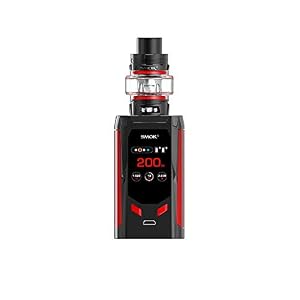 Smok R-Kiss 200W E Zigarette Starter Set Mit TFV-Mini V2 Verdampfer-Kein Nikotin und Tabak (Schwarz Rot)