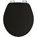 Mayfair 30CHSLB 047 Toilet Seat, 1 Pack-ROUND, Black-Chrome Hinges