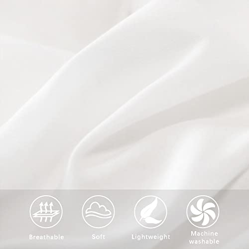 ETDIFFE WHITE DUVET COVER TWIN SIZE, 2PC TWIN XL SOFT FARMHOUSE BEDDING COMFORTER COVER SET WITH ZIPPER CLOSURE, 1 LIGHTWEIGHT MICROFIBER DUVET COVER (68X90 INCHES) AND 1 PILLOWCASE