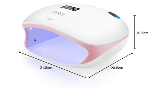 SUNUV SUN4 UV LED Nail Dryer Lamp for Shellac Manicure Gel with 4 Timer, LCD Display, Sensor and Dual Speed Drying (Pink)