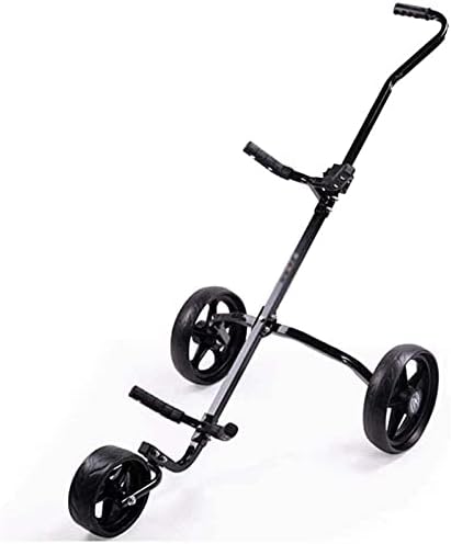 Golf Push Cart Trolley Golf Golf Aluminum Alloy Frame 3 Wheel Golf Push Cart Golf Cart Portable Collapsible Lightweight Golf Pushcart Golf Caddy For Junior Golfers (Color : Black) ( Color : Black )