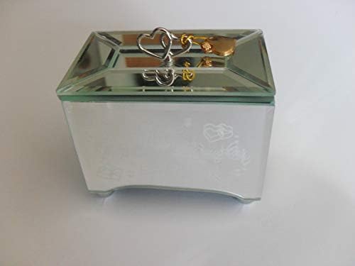 3.5"/2.25"/3" mirrored musical jewelry box [love between a mother & daughter is forever] (A3302)