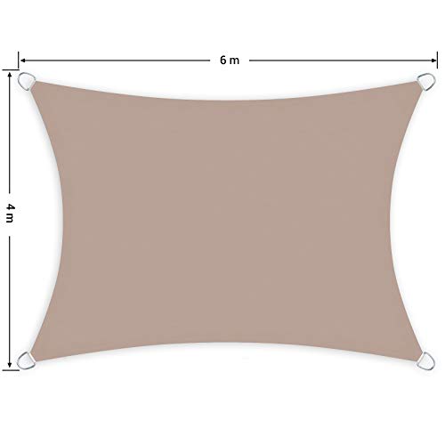 SONGMICS Sonnensegel 4 x 6 m, wasserfest bis mindestens 1000 mm Wassersäule, 93% UV-Schutz, Sonnenschutz aus reißfestem… – Bild 4