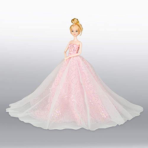 Abree 3 Stück Kleider Set Abendkleid Ballkleid Prinzessin Kleidung Dress Bekleidung mit Brautschleier für Puppen Weihnachten Party Geschenke (A) – Bild 2