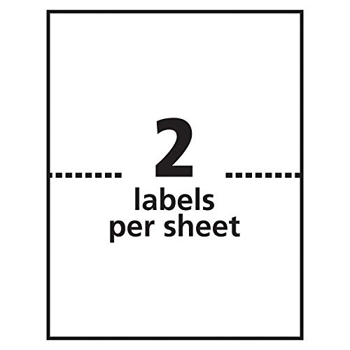 Avery Shipping Address Labels, Inkjet Printers, 100 Labels, Half Sheet Labels, Permanent Adhesive, TrueBlock (2-Pack 8126)