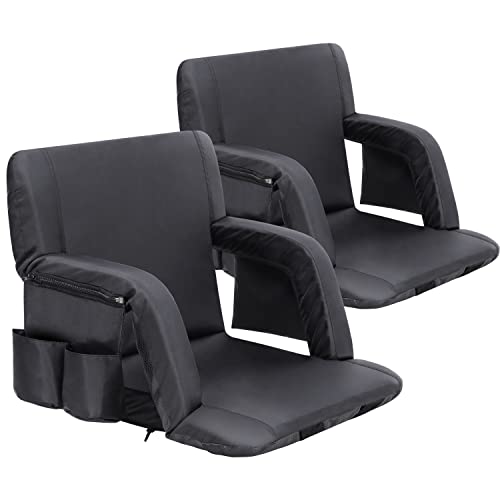 Sportneer Stadium Seats for Bleachers with Back Support, 2 Pack