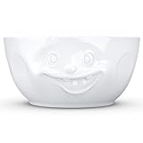 TASSEN Big Porcelain Serving Bowl, Out of Control Face Edition, 87.5 oz. White (Single Bowl)