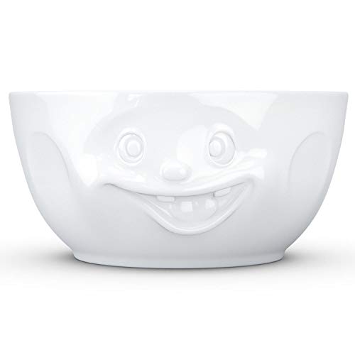 TASSEN Big Porcelain Serving Bowl, Out of Control Face Edition, 87.5 oz. White (Single Bowl)