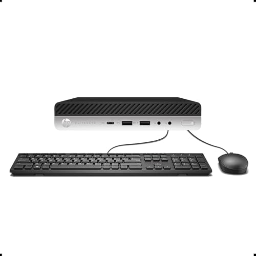 HP EliteDesk 800 G3 Mini Desktop PC, Intel Core i5-7500, 8GB RAM, 256GB SSD, US QWERTY WiFi Keyboard, Bluetooth, Windows 11 Pro (Refurbished)