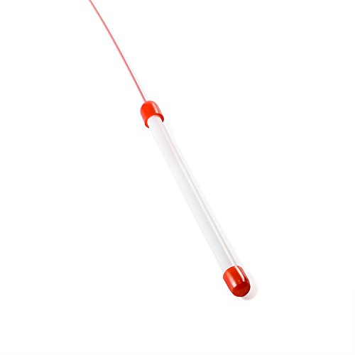 Zubita Cat Teaser, Kitten Cat Pet Dog Toy Wire Chaser Retractable Wand Rod Teaser Feather with Bell Beads Fun Exerciser Playing Toy for Kitten Cats and Puppy (1pcs)