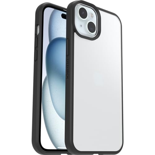 Otterbox Funda para iPhone 15 Plus/iPhone 14 Plus Sleek,Resistente a Golpes y caídas,Ultra-Fina, Protectora,Testada con los estándares Militares anticaídas, Transparent/Negro, Sin Caja Retail
