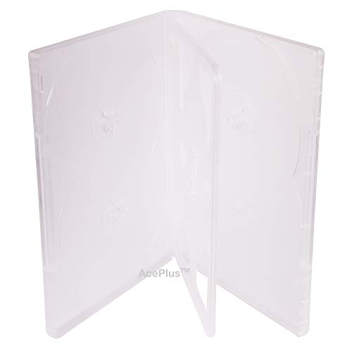 Photo 1 of AcePlus 10-Pack Clear Multi-6 DVD Cases - 14mm Standard Thickness, Holds up to 6 Discs with Clear Wrap Around Sleeve for Graphic Liner; 10 Pieces