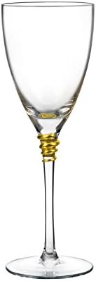 Qualia Glass Helix Goblet, Gold/Clear, 4 Piece