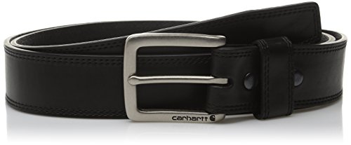 Carhartt Men's Double Row Stitching Snap Fasteners Dull Nickel Buckle, Black, 38