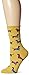 Socksmith Womens Yellow Haute Dog Crew Socks,One Size Fits Most