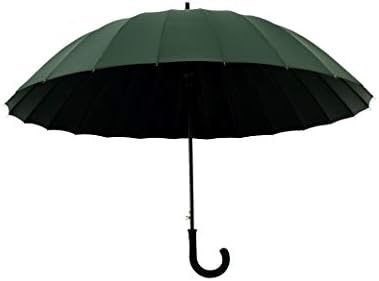 Long Handle Umbrella, 24 Bone Business Creative Solid Color Long Handle Umbrella, Excellent Waterproof And Quick-drying, Solid And Compact Windproof Umbrella ( Color : Green , Size : Curved handle-B )