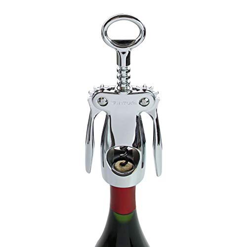 Vinturi V9032 Wing Corkscrew Wine Builtin Bottle Opener, Silver