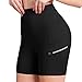 ODODOS Dual Pocket High Waist Workout Shorts,Tummy Control Yoga Gym Running Shorts,Non See-Through Yoga Shorts