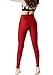 Tesla TM-FYP54-RED_Medium Yoga Pants High-Waist Leggings w Side Pockets FYP54