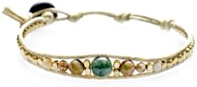 Lotus and Luna Heart of a Hippie Jade Boho Single Strand Bracelet